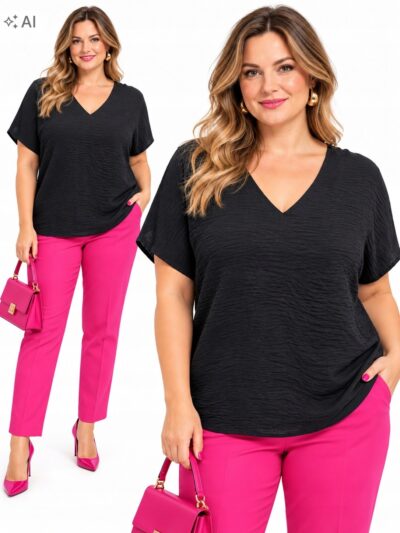 Bluzka TOP CAMILLA damska rozmiar 42 biust 100cm -czarna